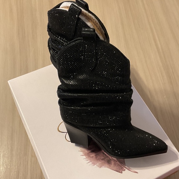 Jessica Simpson Shoes - Jessica Simpson Black Glitter Heeled Boots